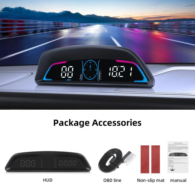 Medidor Digital Inteligente HUD B3: Velocímetro, Tacômetro, Temperatura da Água, Voltagem, Consumo de Combustível e Alarme de Segurança com Exibição OBD
