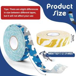 Fita de aderência de hóquei no gelo, resistente ao desgaste, antiderrapante, fita adesiva, colorida, atlética, esporte, poliéster, atadura elástica, 2,5 cm x 25m - Image 4