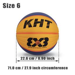 KHT-Match High Elasticity e Grip PU Basketball para mulheres e homens, Street Training Ball, tamanho 6, tamanho 7, 3X3 - Image 6