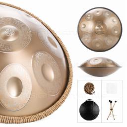 Golden Handpan Drum with Steel Tongue,D Minor, Meditação Yoga Profissional, Instrumentos Musicais, Presente de Percussão, 9,10,12 - Image 5