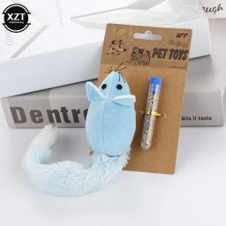 Brinquedos para gatos animais de estimação gato brinquedo mint mouse combinação com cauda longa suprimentos pelúcia travesseiro boneca animais estimação cães interativos ratos cauda catnip - Image 4