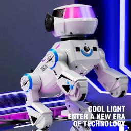 2 em 1 controle remoto inteligente robô cão eletrônico dublê comando programável toque-sense música música crianças brinquedos para meninos - Image 3