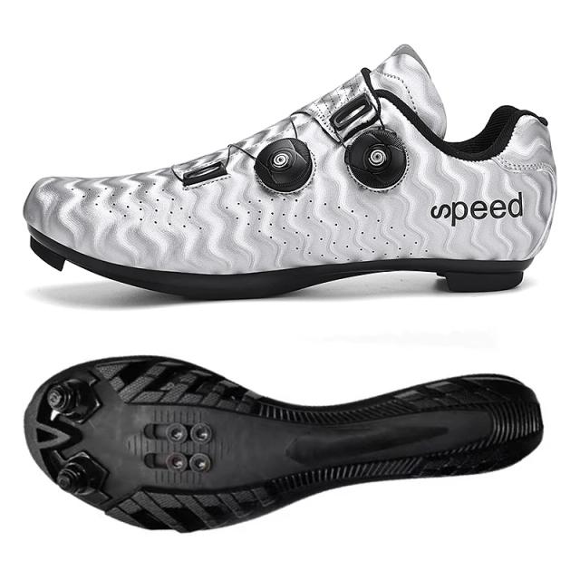 Sapatos de Ciclismo Ultraleves com Fivela Dupla para Homens - Calçados Esportivos Profissionais para Corrida de Estrada e MTB
