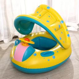 Anel de natação infantil de pvc com guarda-sol, brinquedo aquático inflável, flutuador de piscina, 1 peça - Image 1