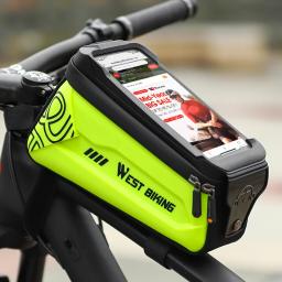 West bike-saco impermeável para bicicleta de estrada e mtb, saco frontal, tubo superior, touchscreen 7 polegadas, caixa do telefone, acessórios de bicicleta - Image 2