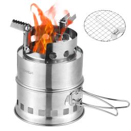 Fogão de acampamento portátil, álcool, queima de madeira, sobrevivência, para mochila ao ar livre, piqueniques e churrasco, pequeno fogão de combustível duplo - Image 1