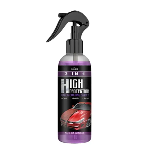 Spray Cerâmico Nano para Carros - Polimento Automático, Proteção Superior e Reparação de Riscos em 100ml, Solução 3 em 1