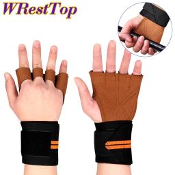 1Pair Gym Fitness Levantamento de Peso Luvas com Elástico Ventilado Wrist Wrap Suporte para Homens Mulheres Cross Training Bodybuilding - Image 1