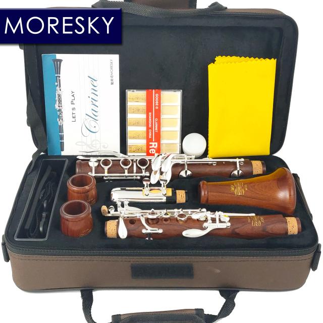 Clarinete Rosewood MORESKY-Bb com teclas prateadas e corpo em Mopane M103