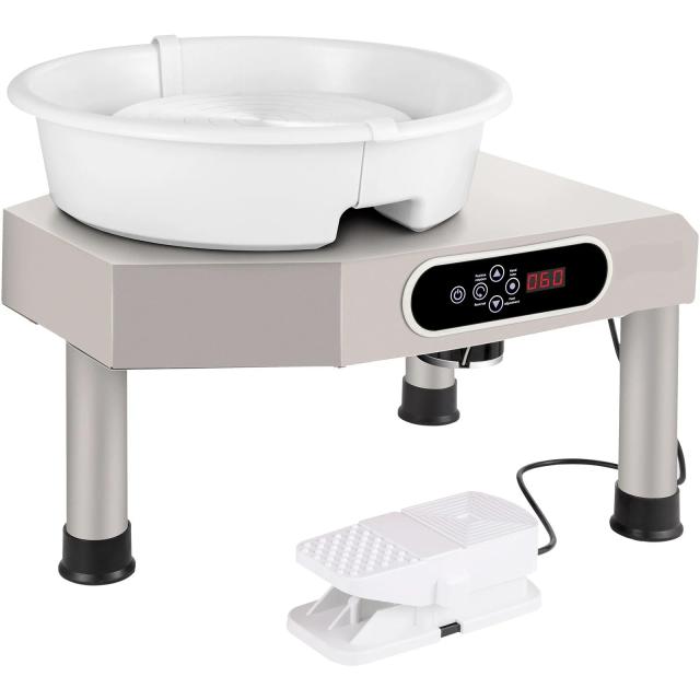 Máquina de Cerâmica Elétrica com Roda de Argila e Pedal, Tela Touch LCD, 25cm, 350W - Ferramentas DIY para Artistas