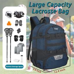 Goloni Grande Lacrosse Equipamento Mochila, 2 Sticks Holder, Compartimento separado de chuteiras, Saco De Hóquei Em Campo - Image 3