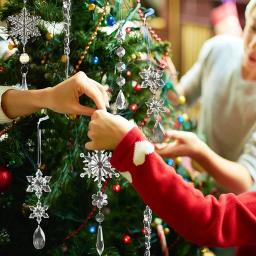 Cristal Decorações De Natal, Floco De Neve De Acrílico, Gota De Sincelo Ornamentos, Decoração De Pendurado De Árvore De Natal, Festa De Ano Novo - Image 4
