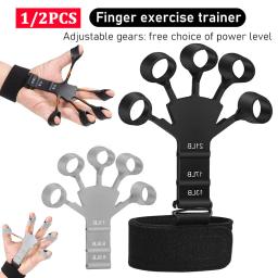 1/2Pc Vinger Grijper Paciënten Mão Fortalecedor Gitaar Vinger Buigen En Strekken Apparaat Treinamento 6 Deslizamento Sterkte Trainer - Image 1