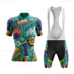 Engraçado explosivo quadrinhos das mulheres conjunto camisa de ciclismo dos desenhos animados anime roupas ciclismo camisas da bicicleta estrada terno mtb ropa maillot - Image 2