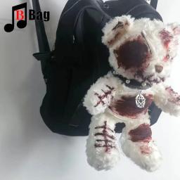 Harajuku Cosplay Backpack para Mulheres e Meninas, Mochilas Oblíquas para Urso, Bolsa para Computador, Mochilas Escolares de Halloween, Y2K, Estudantes - Image 5