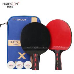 HUIESON-Conjunto De Raquete De Tênis De Mesa, 5 Estrelas Tiro Horizontal, Tiro Reto, Carbon King Belt Bag, Treinamento, 2pcs - Image 1
