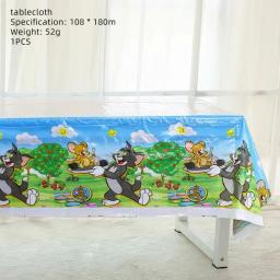 Disney Tomado e Balões Jerryed, Banner Feliz Aniversário, Decorações De Festa, Gato Rato, Toppers De Bolo, Louça Descartável, Fundo - Image 6