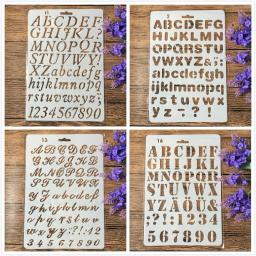 4 Pçs/set 26 centímetros Letras Do Alfabeto DIY Ofício Camadas Template Stencils Pintura Álbum de Scrapbooking Stamping Embossing Decorativa - Image 1
