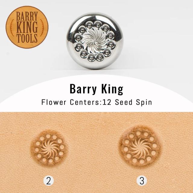 Ferramentas de Carimbo de Couro Barry King: Centro Floral com 12 Sementes para Escultura e Impressão em Relevo