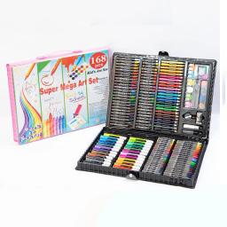 168 pçs crianças desenho caneta arte pintura conjunto esboçar lápis de cor lápis óleo vara guache pigmento cor desenho papelaria - Image 4