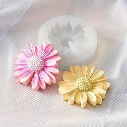 Silicone Vela e Molde De Gesso, 3D Margarida Flor, DIY Resina e Argila Artesanato Suprimentos, 1Pc - Image 6