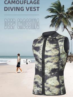 Camuflagem Neoprene Mergulho Vest para Homens e Mulheres, 3mm Wetsuit, Shorts Pesos, Fato de Natação Sem Mangas, Colete de Pesca Surf, Drop Ship - Image 5