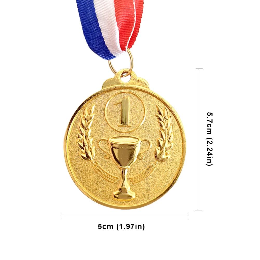 Prêmio medalha com fita cinta para esportes ao ar livre, vencedor de recompensa e competição de futebol, ouro prata bronze, 1-30PCs - Image 1