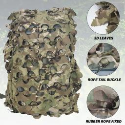 Mochila líquida de camuflagem 3D Kit de capa de capacete Corte a laser Malha de camuflagem para caça Airsoft Acessórios de capacete tático - Image 4