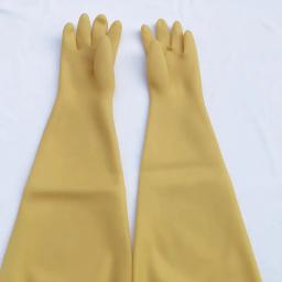Luvas de borracha cor da pele Comprimento longo do Ebow Isolamento chique elegante industrial Resistência ácida e alcalina Uso de fábrica de bateria - Image 2