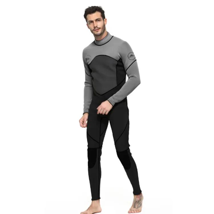 Fato de mergulho de flanela masculino, maiô de surf, calor e proteção solar, 1 peça, 3mm - Image 1