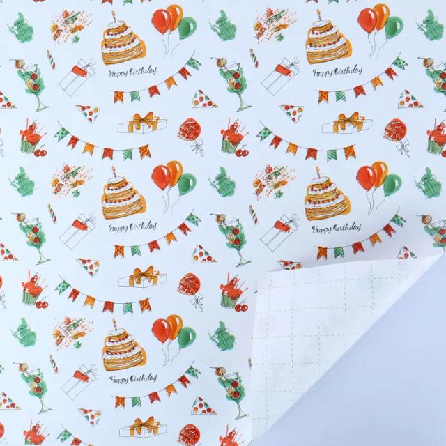 Papel de Embrulho Revestido de 50x70cm com Temas de Desenhos Animados - Pacote com 6 Peças para Presentes de Aniversário e Feriados