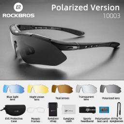 Óculos polarizados ROCKBROS Óculos de sol para ciclismo Esportes ao ar livre Óculos de sol para bicicleta MTB Estrada 5 lentes Acessório para óculos de bicicleta - Image 1
