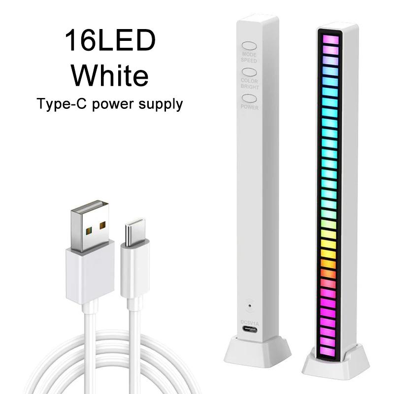 Luzes de ritmo da música rgb, th- c, com bateria recarregável embutida, lâmpada com pickup de luz led, barra de som, 2 pacotes - Image 1