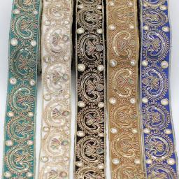 Estilo étnico Bordado Renda, Hanfu Decorativa, Acessórios para Bagagem, Fita Artesanal DIY, 5cm, Novo - Image 6