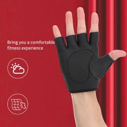 Luvas de treinamento de construção de corpo masculino luvas de ginásio de fitness luvas de levantamento de peso meia dedo protetor de mão - Image 5