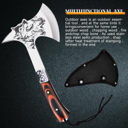 Multi-purpose machado afiada sobrevivência tomahawk machados de acampamento ao ar livre faca de desossar carne ossos ax ferramenta defensiva - Image 1