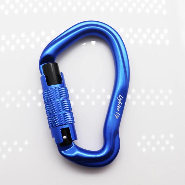 Mosquetão Pêra-Forma 23KN com Auto Lock para Segurança Profissional - Fivela de Segurança Ideal para Caminhadas e Kit de Sobrevivência