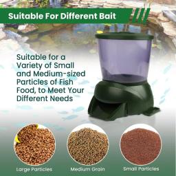 Alimentador automático de peixes com grande capacidade, dispositivo de alimentação automático alimentado por bateria, cronometrado e quantitativo - Image 4