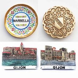 Ímãs magnéticos de geladeira para lembrança, lembrança de turismo, presentes para decoração de cozinha, artesanato para Gijon, MOOTYM, Alhambra, Espanha Turismo - Image 1