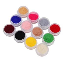Conjunto de 12 pós de veludo de cores, veludo flocado com glitter para decoração de arte de unhas DIY. - Image 2