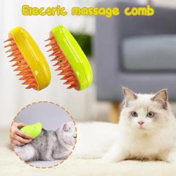 Escova de vapor para cães e gatos de estimação, 3 em 1, spray elétrico, suprimentos vaporosos, depilação, produtos de higiene, acessórios para gatos - Image 2