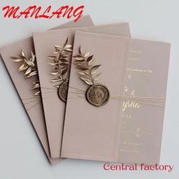Veludo Envelope cartão acrílico, convite do casamento com o selo de cera adesivo definido, baixo Moq, RSVP cartões - Image 4