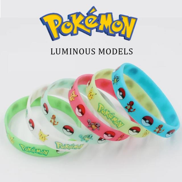 Pulseira de Silicone Pikachu para Crianças - Conjunto com 12 Figuras de Ação de Anime e Presentes para Festa Cosplay