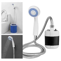 Portátil chuveiro de acampamento ao ar livre usb recarregável cabeça de chuveiro de banho 3.7v bomba 4.9ft para praia natação ao ar livre viajar caminhadas - Image 4