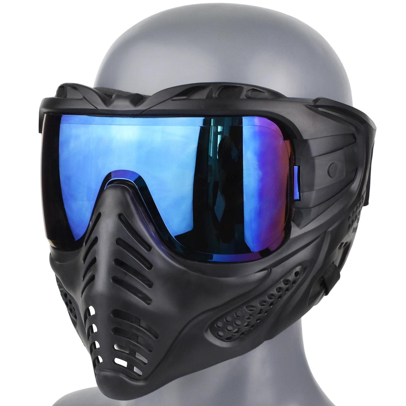 REikirc Máscara tática de paintball airsoft com mudança de cor Máscaras protetora de rosto inteiro CS Cosplay pode ser equipada com câmera esportiva - Image 1