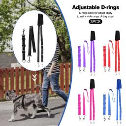Pet ajustável cão grooming barriga cinta d-anéis faixa de banho tamanho livre pet tração cinto coleira cão arnês 3pcs - Image 2