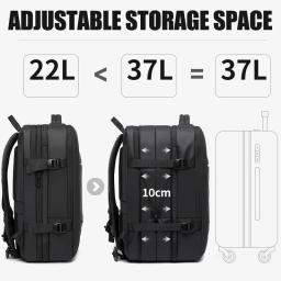 Bange mochila de viagem masculina, mochila escolar expansível com usb, grande capacidade 17.3, laptop, à prova d'água, moda - Image 2