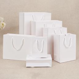 Sacola de presente branco para mulheres, sacola de embalagem de roupas femininas sacola de óculos, presente festivo do ano novo do Natal, suprimentos de sacola de embalagem - Image 3