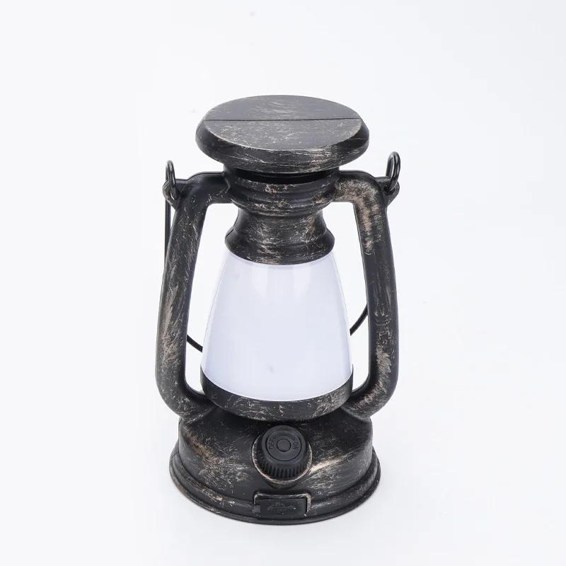 Lâmpada portátil solar retro LED de bronze Luzes de acampamento ao ar livre USB portátil recarregável tenda de emergência luz de cavalo atmosfera - Image 1