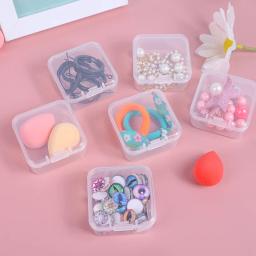 30 pçs quadrado clamshell clara caixa de armazenamento jóias flip selo plástico à prova de poeira caso de armazenamento diy jóias packag exibir recipiente - Image 3